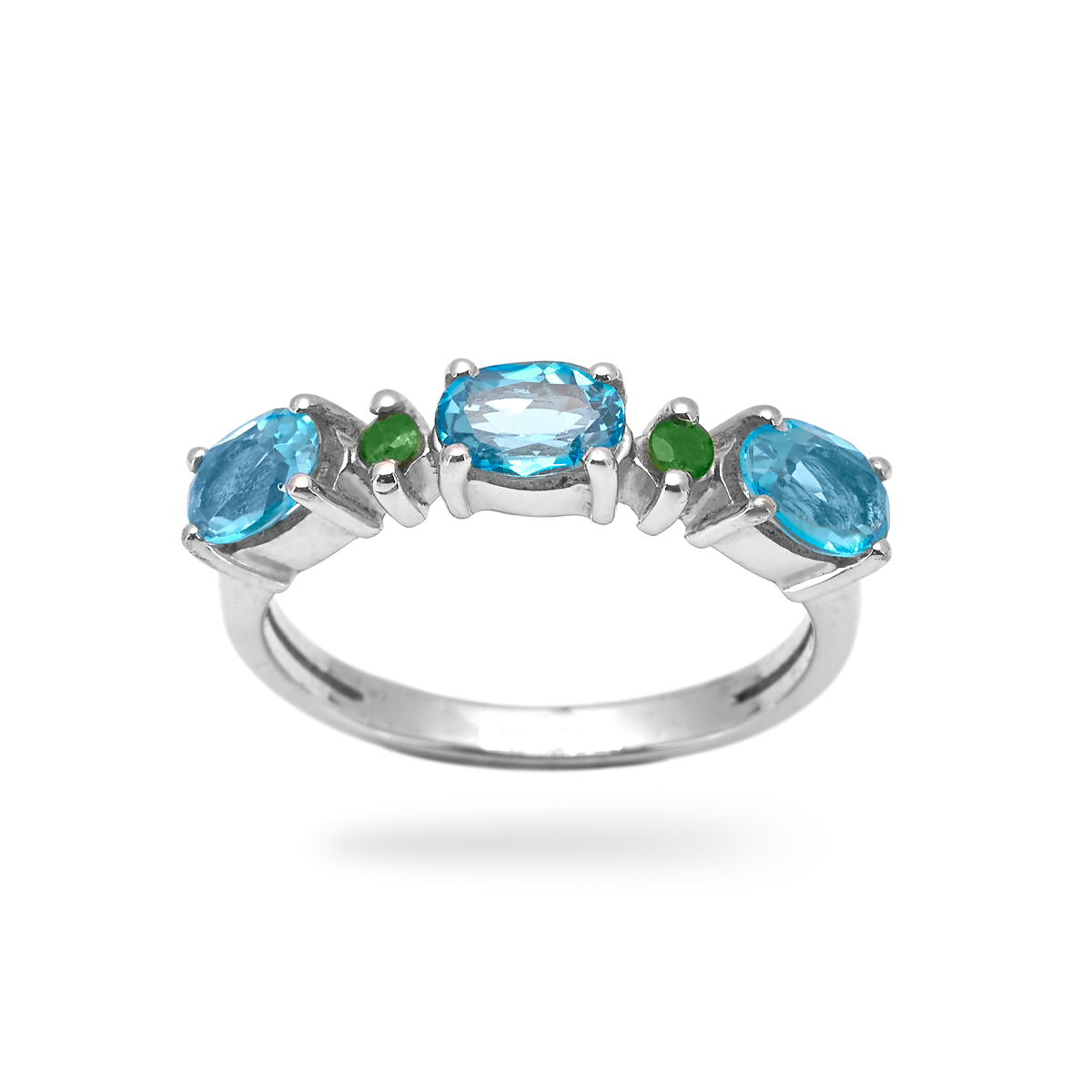 Silver Ring topaze, diopside Elsa